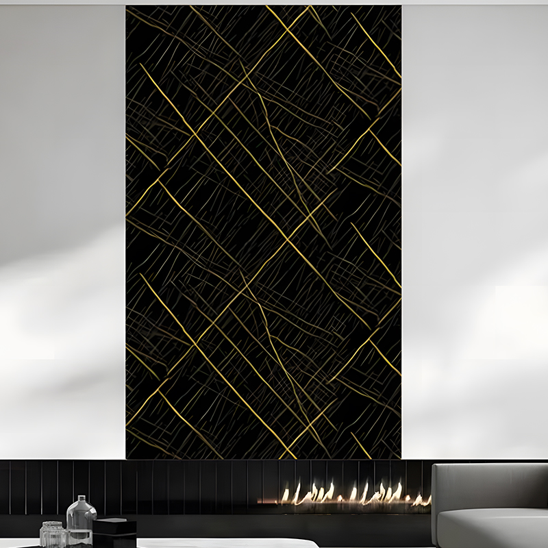 Black Gold Lyx Lobby Wall PET Transfer Film