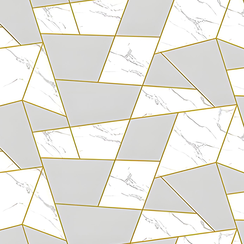 Förgylld Geometrisk Vardagsrum Bakgrund Väggdekoration PET Transfer Film